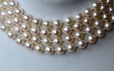 Very long endless ca. 90cm Akoya pearls - Necklace Pearls - Japanese sea/saltwater ca. 6.8-7mm - "AA" excellent luster