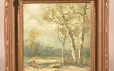 Victor Shearer Winter Landscape Oil Painting.