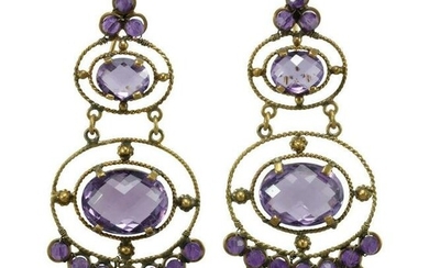 Victorian amethyst 14K gold earrings