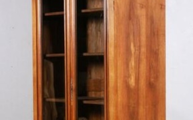 Victorian style cherry two door bookcase