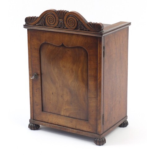 Victorian walnut and mahogany table top stationary cabinet, ...