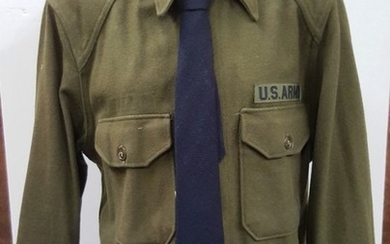 Vintage 1960s US Army Olive Drab Jacket With Tie Mens
