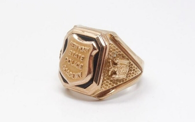 Vintage NYS Police Academy 10k Gold Ring w/Orig Box
