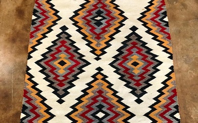Vintage Navajo Serrated Diamond Pattern Rug