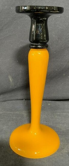 Vintage Orange Tango Glass Candle Holder