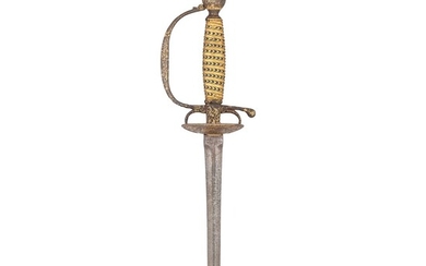 Ⓦ A RARE NORTH INDIAN SMALL-SWORD WITH GILT IRON HILT, CIRCA 1750