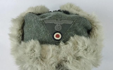 WW2 German Heer Winter Rabbit Fur Field Cap