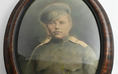 WWI HAND TINTED PHOTOGRAPH OF RUSSIAN SOLDIER
