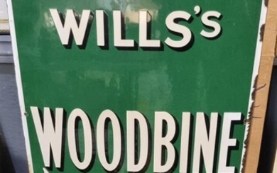 Will's woodbines single sided enamel advertising sign. 92 x...