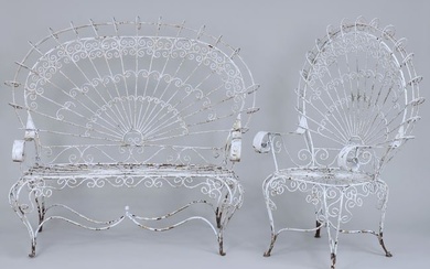Wirework fanback chair and settee