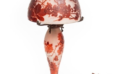 Antique Galle Cameo Glass Table Lamp