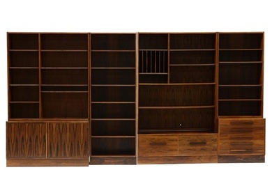attributed Carlo Jansen, Four Part Danish Modern Rosewood Bookcase