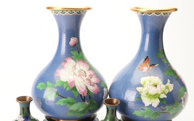 Chinese Cloisonne Bud Vases