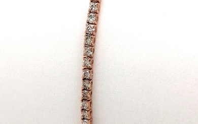 ***no reserve price* Pink gold - Tennis bracelet - 1.70 ct Diamond