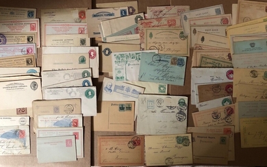 1 boite carton 232 entiers cartes & lettres Europe, Amérique du sud, monde 1870/1950 majorité...