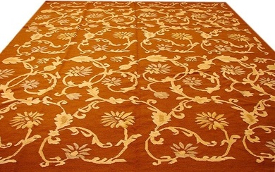 10' x 12' BROWN Luxurious Aubusson Handmade Flat Weave Rug 14081