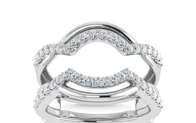10K White Gold Diamond 1/4 Ct.Tw. Guard Ring