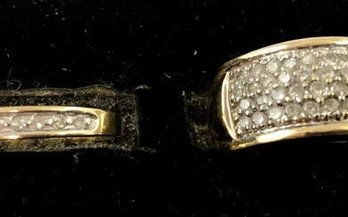 10K YELLOW GOLD BANDS with DIAMOND CHIPS (2)