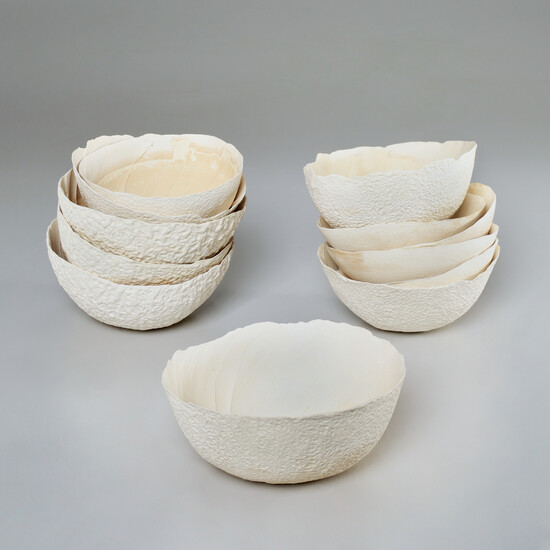 (12) delicate ceramic cantaloupe bowls