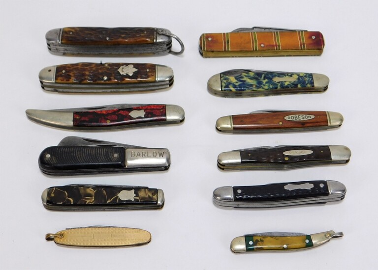 12PC American Assorted Pocket Knives Group