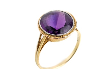 14 kt Gold Amethyst Ring, GG/WG 585/000, inWG fitted améthyste in Buff Top tail ca....