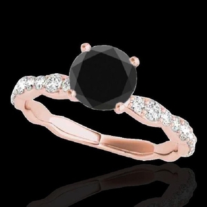 1.40 CTW Certified VS Black Diamond Solitaire Ring 10K