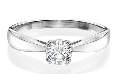 14K WHITE GOLD RING SOLITARE 0.51CTW