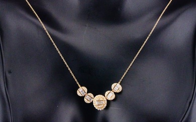 14K Yellow Gold and 0.60ctw Diamond 16" Necklace