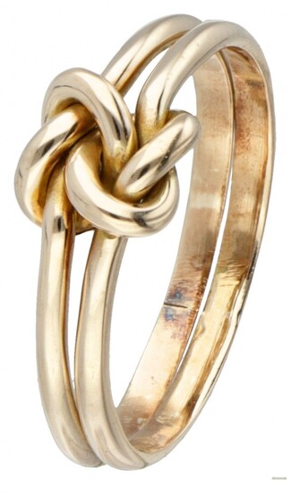 14K. Yellow gold Helge Narsakka central knotted ring.
