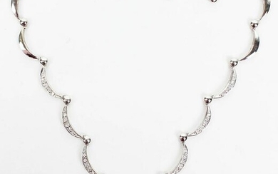 14k White Gold & Diamond Necklace