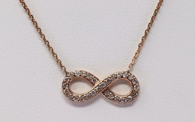 14kt Rose Gold Diamond Infinity Pendant.