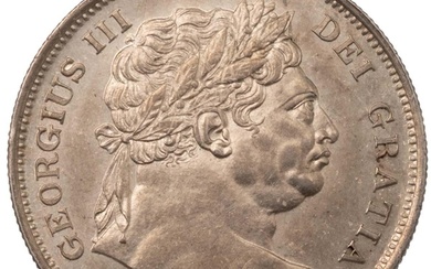 1816 George III silver Halfcrown with 'bull head' portrait o...