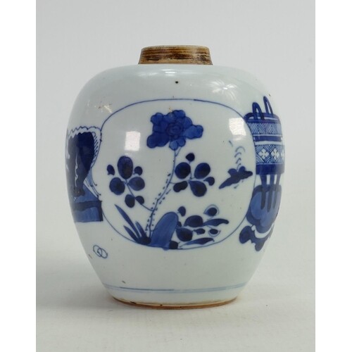 18th century Chinese blue and white porcelain jar: Height 12...
