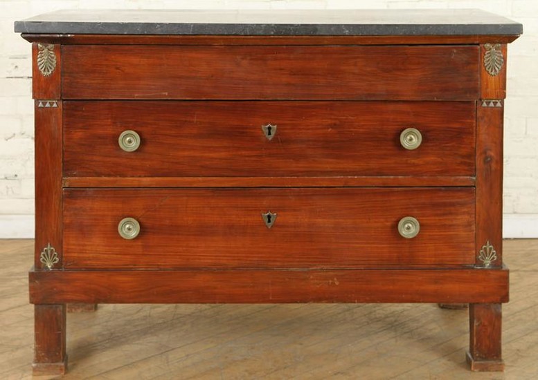 19TH C. FRENCH EMPIRE MAHOGANY DRESSER MARBLE TOP