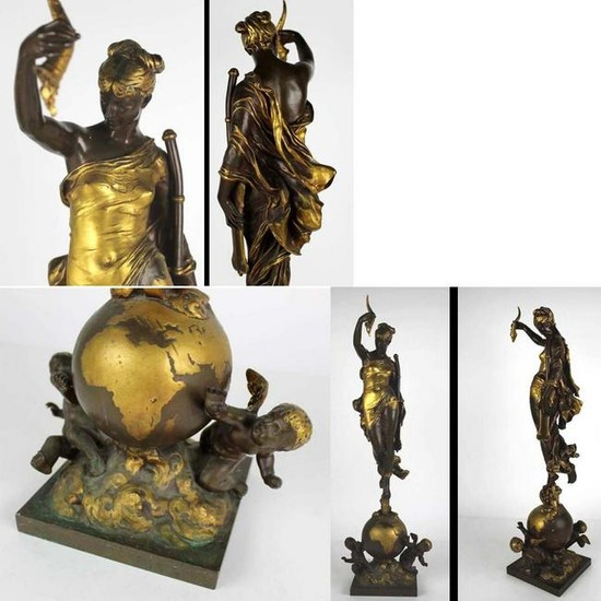 19c AUGUSTIN JEAN MOREAU BAUTHIER FORTUNA FRENCH BRONZE