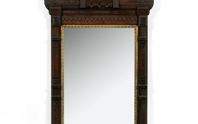 19th C. American Eastlake Part Ebonized Mirror