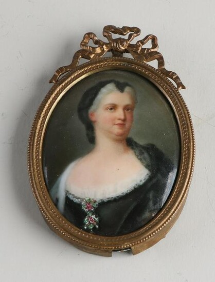 19th century porcelain miniature.&#160 Lady with