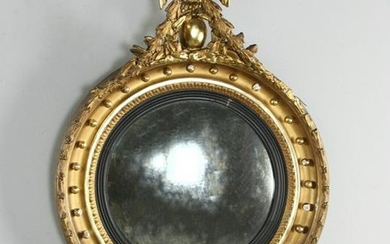 19thC Federal Eagle Convex Mirror