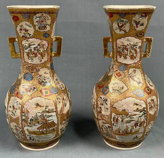 2 Satsuma vases. Probably Japan antique.