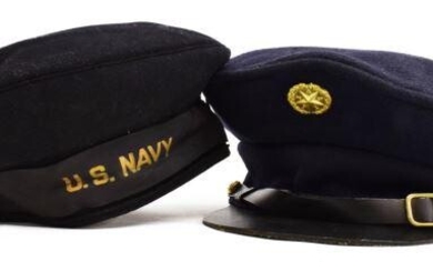 (2) U.S. NAVY WWII SAILOR HAT, TEXAS HAT PIN HAT