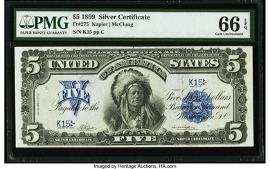 20048: Fr. 275 $5 1899 Silver Certificate PMG Gem Uncir