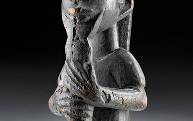 20th C. Yoruba Wood Eshu Shrine Figure, Standing Male