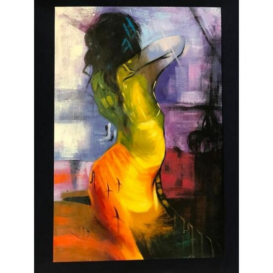 20thc Abstract Nude Study Oil Painting
