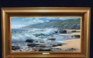 20thc Raymond Sipos, Big Sur Headlands Oil Painting