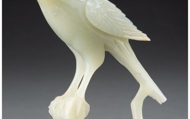 25048: A Chinese Carved Hardstone Bird Figure 5-1/4 x 3