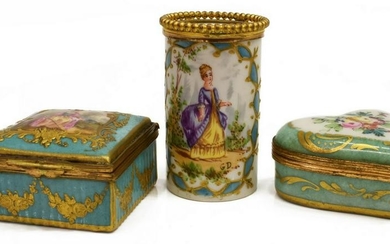 (3) CONTINENTAL HAND-PAINTED PORCELAIN MINIATURES