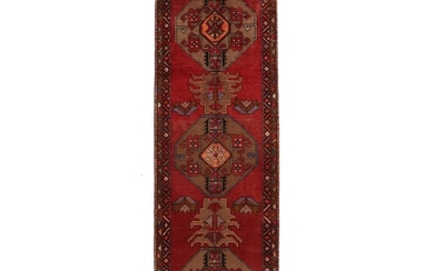 3'7 x 13' Hand-Knotted Northwest Persian Geometric Long Rug
