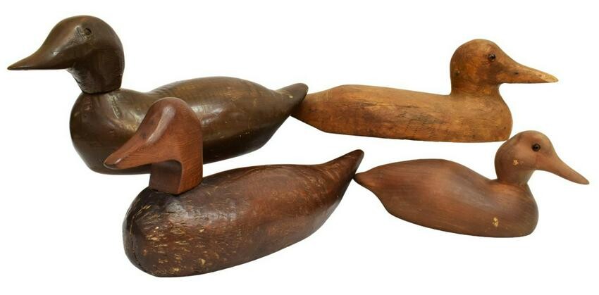 (4) CARVED WOOD DUCK DECOYS