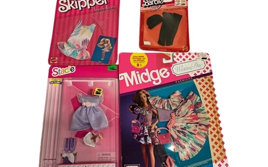 (4) Vintage Barbie Fashions for Skipper, Stacie, Midge, and Barbie