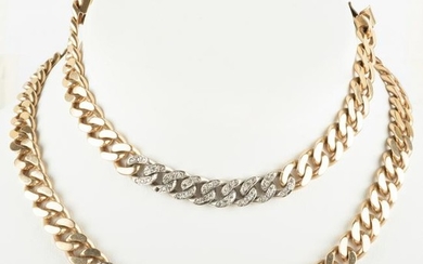 14K Gold and Diamond Necklace and Bracelet